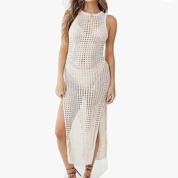 Crochet Beach Dress | Color: Cream | Size: 2 | Crrrhodes's Closet